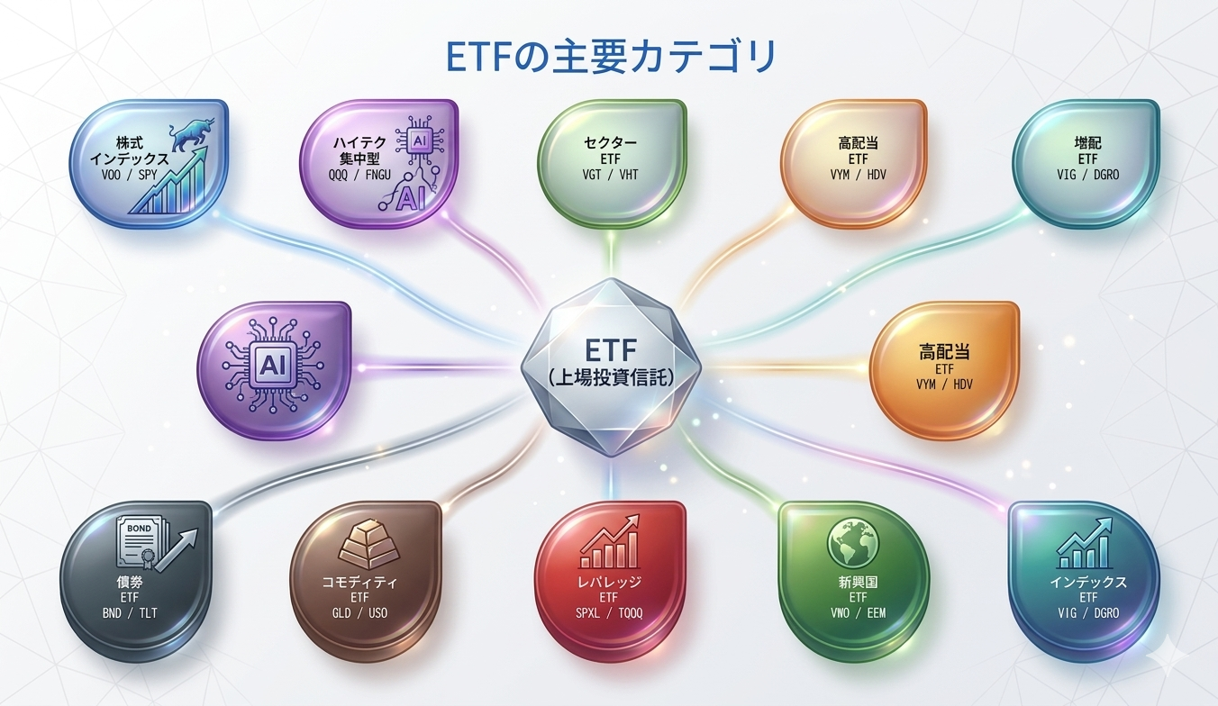 ETFの種類・カテゴリ概要図