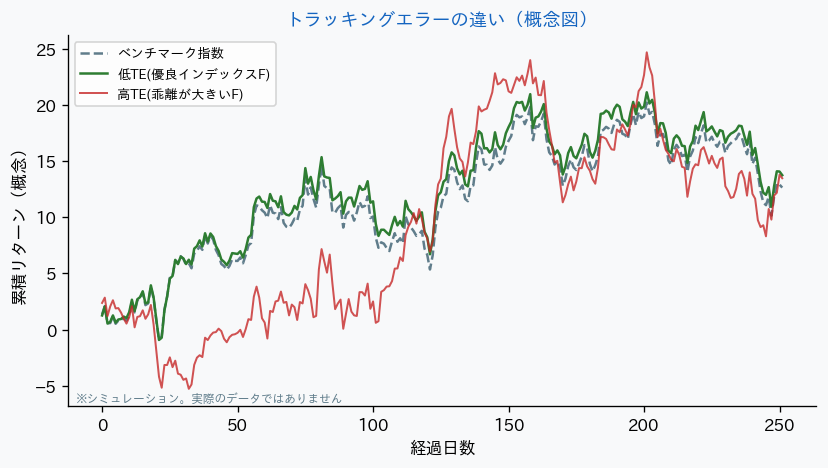 トラッキングエラーの違い インデックスファンド比較